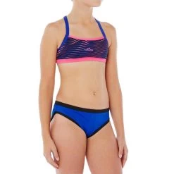 Bas De Maillot De Bain De Natation Fille Résistant Au Chlore Jade Bleu Noir -Pas Cher Nautisport Magasin bas de maillot de bain de natation fille resistant au chlore jade bleu noir 3