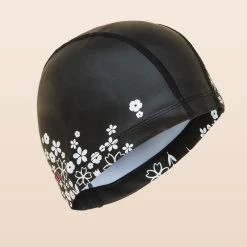 Bonnet De Bain Maille Silicone PRINT POLI BLACK -Pas Cher Nautisport Magasin bonnet de bain maille silicone print poli black 2