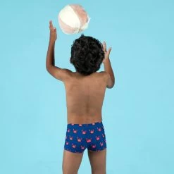 Boxer De Bain Bébé / Enfant Bleu Imprimé CRABES -Pas Cher Nautisport Magasin boxer de bain bebe enfant bleu imprime crabes 6
