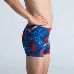 Boxer De Bain Natation Garçon - Fitib - Bleu Outremer / Rouge Fluo / Blanc -Pas Cher Nautisport Magasin boxer de bain natation garcon fitib bleu outremer rouge fluo blanc 2