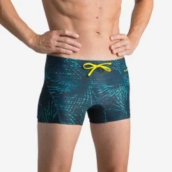 Boxer De Bain Natation Homme - Boxer 100 Full - Noir Jaune
