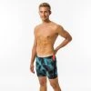 Boxer De Bain Natation Homme - Long - Turquoise / Noir / Orange