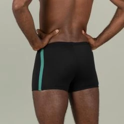 Boxer De Bain Natation Homme NEGOMBO - Noir Turquoise -Pas Cher Nautisport Magasin boxer de bain natation homme negombo noir turquoise 2