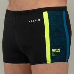 Boxer De Bain Natation Homme - Yoko - Noir/ Jaune / Bleu -Pas Cher Nautisport Magasin boxer de bain natation homme yoko noir jaune bleu 2