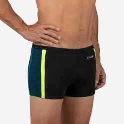 Boxer De Bain Natation Homme - Yoko - Noir/ Jaune / Bleu -Pas Cher Nautisport Magasin boxer de bain natation homme yoko noir jaune bleu 3