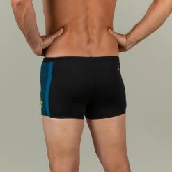 Boxer De Bain Natation Homme - Yoko - Noir/ Jaune / Bleu -Pas Cher Nautisport Magasin boxer de bain natation homme yoko noir jaune bleu 4