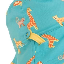 Chapeau Anti UV Bébé Réversible Jaune Et Bleu Imprimé SAVANE -Pas Cher Nautisport Magasin chapeau anti uv bebe reversible jaune et bleu imprime savane 6