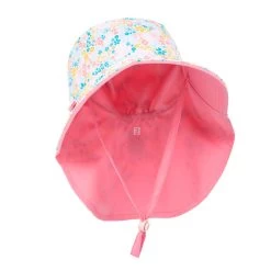 Chapeau Anti UV Bébé Réversible Rose Clair Et Imprimé Fleurs -Pas Cher Nautisport Magasin chapeau anti uv bebe reversible rose clair et imprime fleurs 7