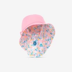 Chapeau Anti UV Bébé Réversible Rose Clair Et Imprimé Fleurs -Pas Cher Nautisport Magasin chapeau anti uv bebe reversible rose clair et imprime fleurs 8