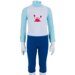 Combinaison De Natation Anti UV Bébé / Enfant Manches Longues Bleu Imprimé -Pas Cher Nautisport Magasin combinaison de natation anti uv bebe enfant manches longues bleu imprime 2