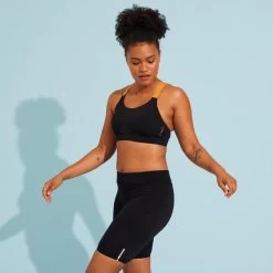 Haut De Maillot De Bain Aquagym-aquabike Femme Elea Noir Ocre -Pas Cher Nautisport Magasin haut de maillot de bain aquagym aquabike femme elea noir ocre 6