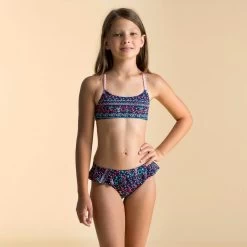 Haut De Maillot De Natation Fille 2 Pièces Lila Luna Bleu -Pas Cher Nautisport Magasin haut de maillot de natation fille 2 pieces lila luna bleu 2