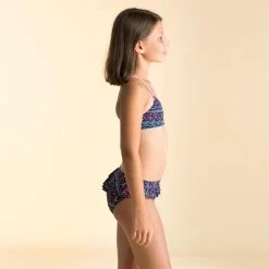 Haut De Maillot De Natation Fille 2 Pièces Lila Luna Bleu -Pas Cher Nautisport Magasin haut de maillot de natation fille 2 pieces lila luna bleu 3