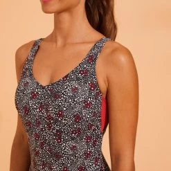 Maillot De Bain 1 Pièce Aquagym Femme Zoey Daisy Noir -Pas Cher Nautisport Magasin maillot de bain 1 piece aquagym femme zoey daisy noir 6