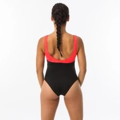 Maillot De Bain De Natation 1 Pièce Femme Heva Li Noir Corail -Pas Cher Nautisport Magasin maillot de bain de natation 1 piece femme heva li noir corail 4