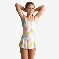 Maillot De Bain De Natation 1 Pièce Jupette Lila Ama Blanc -Pas Cher Nautisport Magasin maillot de bain de natation 1 piece jupette lila ama blanc 3