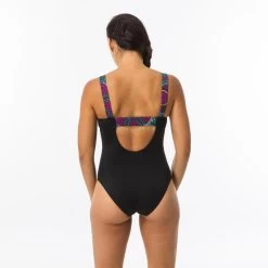 Maillot De Bain De Natation Femme 1 Pièce Taïs Ethn Noir -Pas Cher Nautisport Magasin maillot de bain de natation femme 1 piece tais ethn noir 3