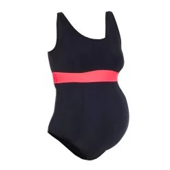 Maillot De Bain De Natation Grossesse 1 Pièce Romane Noir Corail -Pas Cher Nautisport Magasin maillot de bain de natation grossesse 1 piece romane noir corail 2
