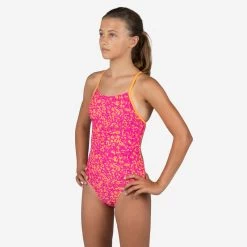 Maillot De Bain De Natation Une Pièce Fille Lexa Celo Rose Orange