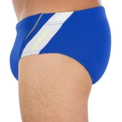 MAILLOT DE BAIN HOMME SLIP 900 YOKE BLEU BLANC -Pas Cher Nautisport Magasin maillot de bain homme slip 900 yoke bleu blanc 2