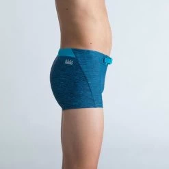 Maillot De Bain Natation Garçon - Boxer 100 Kibelt - Chin Bleu - Avec Boucle -Pas Cher Nautisport Magasin maillot de bain natation garcon boxer 100 kibelt chin bleu avec boucle 3
