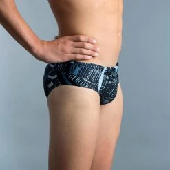 MAILLOT DE BAIN NATATION HOMME SLIP 900 PRINT KOLI GRIS -Pas Cher Nautisport Magasin maillot de bain natation homme slip 900 print koli gris 7