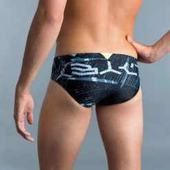 MAILLOT DE BAIN NATATION HOMME SLIP 900 PRINT KOLI GRIS -Pas Cher Nautisport Magasin maillot de bain natation homme slip 900 print koli gris 8