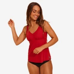 Maillot De Bain Tankini Aquagym Femme Lily Rouge