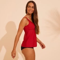 Maillot De Bain Tankini Aquagym Femme Lily Rouge -Pas Cher Nautisport Magasin maillot de bain tankini aquagym femme lily rouge 4