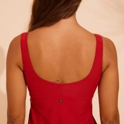 Maillot De Bain Tankini Aquagym Femme Lily Rouge -Pas Cher Nautisport Magasin maillot de bain tankini aquagym femme lily rouge 6