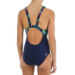 Maillot De Bain Une Pièce De Natation Fille Kamiye Print Alg Bleu / Rose -Pas Cher Nautisport Magasin maillot de bain une piece de natation fille kamiye print alg bleu rose 3