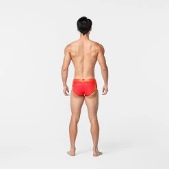 MAILLOT NATATION HOMME SLIP BANDEAU 900 BALEO ROUGE ORANGE -Pas Cher Nautisport Magasin maillot natation homme slip bandeau 900 baleo rouge orange 5