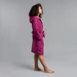 Peignoir De Bain Femme Microfibre Compact Violet -Pas Cher Nautisport Magasin peignoir de bain femme microfibre compact violet 2