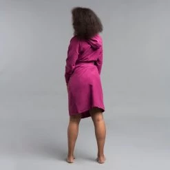 Peignoir De Bain Femme Microfibre Compact Violet -Pas Cher Nautisport Magasin peignoir de bain femme microfibre compact violet 3