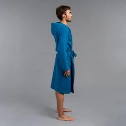 Peignoir De Bain Homme Microfibre Compact Bleu Indigo -Pas Cher Nautisport Magasin peignoir de bain homme microfibre compact bleu indigo 2