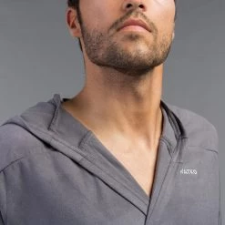 Peignoir De Bain Homme Microfibre Compact Gris -Pas Cher Nautisport Magasin peignoir de bain homme microfibre compact gris 4