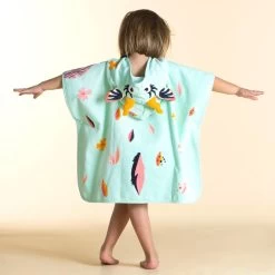 Poncho De Bain Coton Bébé - Gazelle Vert Menthe -Pas Cher Nautisport Magasin poncho de bain coton bebe gazelle vert menthe 4