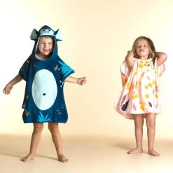 Poncho De Bain Coton Bébé - Singe Bleu Foncé -Pas Cher Nautisport Magasin poncho de bain coton bebe singe bleu fonce 2