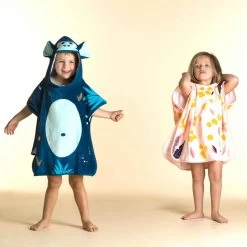 Poncho De Bain Coton Bébé - Singe Bleu Foncé -Pas Cher Nautisport Magasin poncho de bain coton bebe singe bleu fonce 6