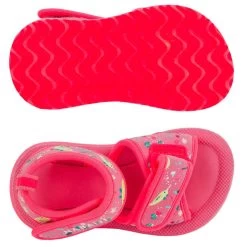 Chaussure Sandale Natation Bébé Enfant Rose -Pas Cher Nautisport Magasin sandales natation bebe rose imprime flamingo 3