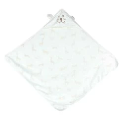Serviette De Bain En Coton Pour Bébé Imprimé SAVANE Avec Capuche -Pas Cher Nautisport Magasin serviette de bain en coton pour bebe imprime savane avec capuche 4