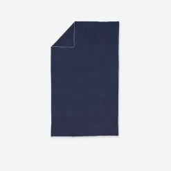 Serviette De Bain Microfibre à Rayures Bleu Foncé Taille L 80 X 130 Cm