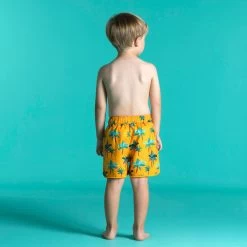 Short De Bain Bébé / Enfant Jaune Imprimé Palmiers -Pas Cher Nautisport Magasin short de bain bebe enfant jaune imprime palmiers 2