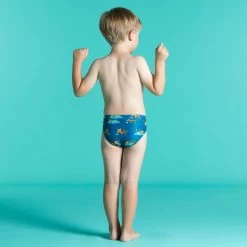 Slip De Bain Bébé / Enfant Bleu Imprimé Tigre -Pas Cher Nautisport Magasin slip de bain bebe enfant bleu imprime tigre 2