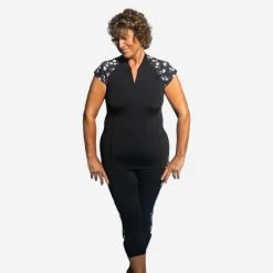 Tee Shirt Manches Courtes Aquagym-aquabike Femme Anna Sisi Noir