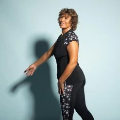 Tee Shirt Manches Courtes Aquagym-aquabike Femme Anna Sisi Noir -Pas Cher Nautisport Magasin tee shirt manches courtes aquagym aquabike femme anna sisi noir 5