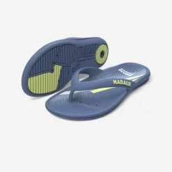 Tongs De Piscine Enfants - Tonga 500 Print - Swim Bleu Jaune
